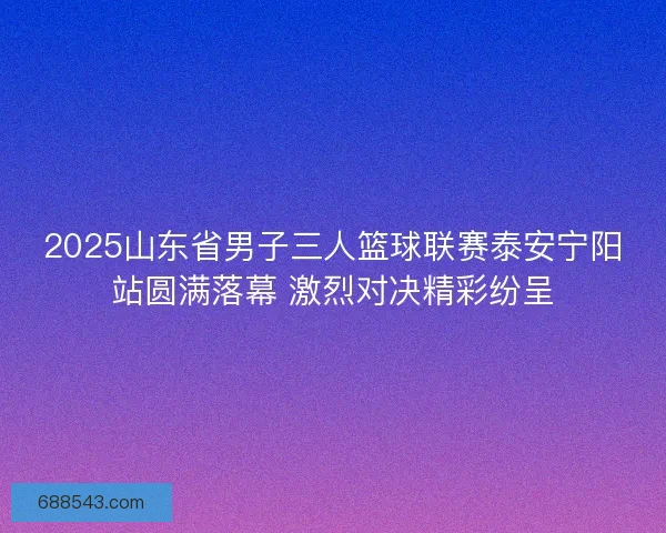2025山东省男子三人篮球联赛泰安宁阳站圆满落幕 激烈对决精彩纷呈